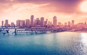 Miami Sunset Skyline - Cute Wallpaper