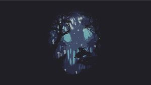 Mystical Quest Under Shadowed Stars: Fantasy Sword and Wolf Art - Cute Wallpaper