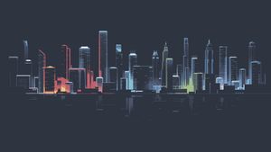 Neon Pulse: Futuristic Cityscape Symphony of Light and Reflection - Cute Wallpaper