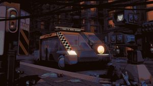 Neon Shadows: The City's Broken Heart Embodied in a Futuristic Cybernetic Vehicle - Cute Wallpaper