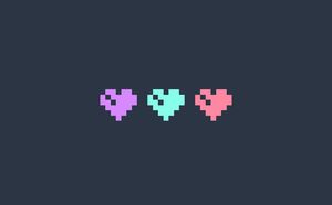Pixel Heart Trio Wall Art - Cute Wallpaper