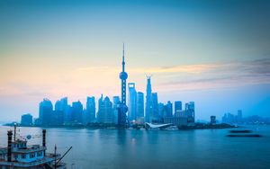 Shanghai Skyline at Dusk - Cute Wallpaper