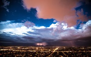 Stormy Skies Over Radiant City - Cute Wallpaper
