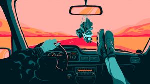 Sunset Drive - Cute Wallpaper