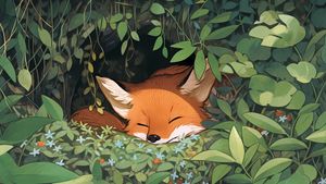 Whispers of the Forest: A Slumber in Green - 可爱壁纸